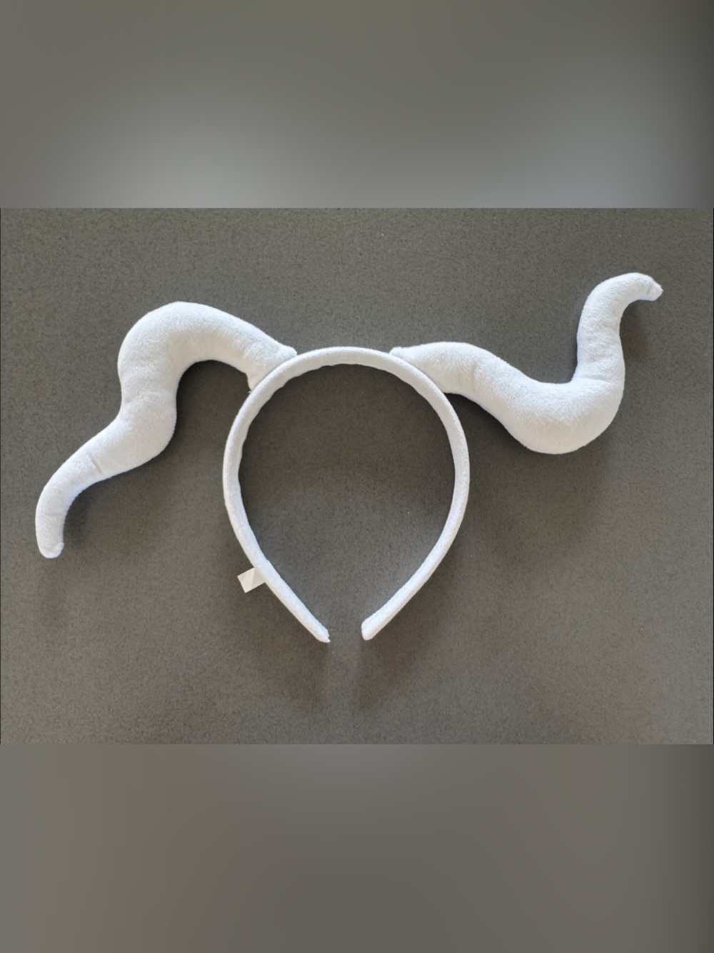 White Kids Plush Zero Headband - Soft Costume Accessory